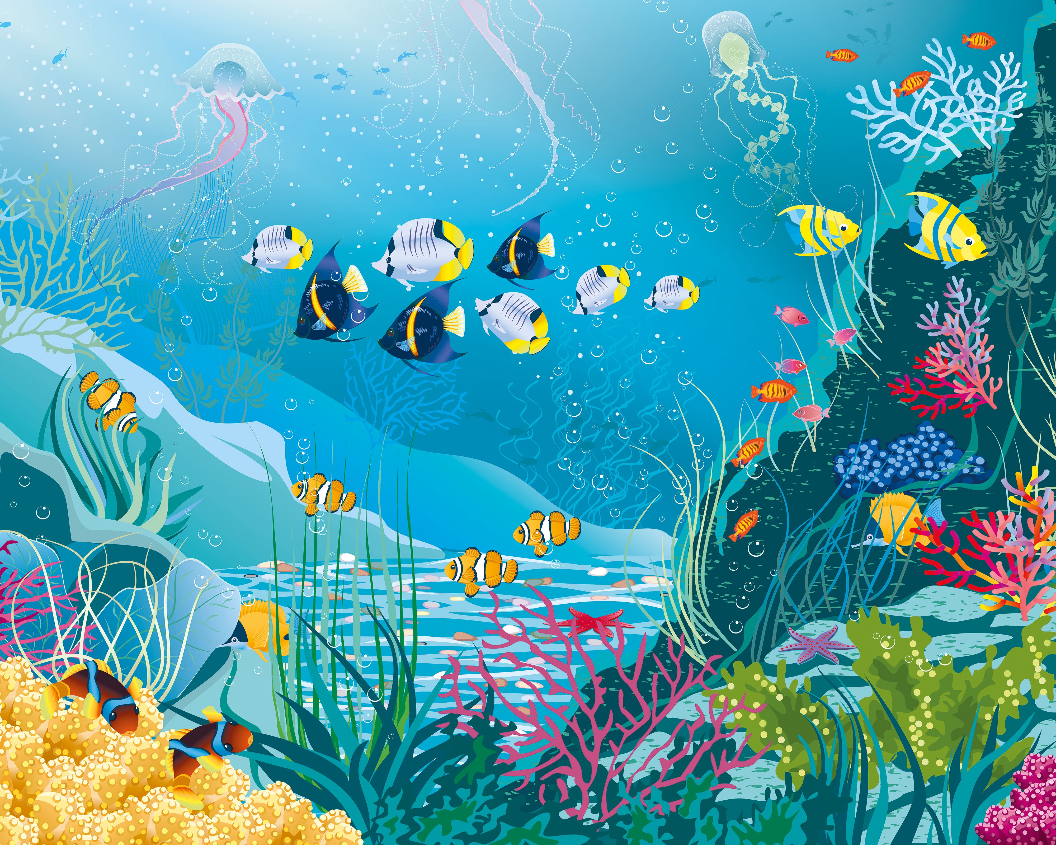 Origin Murals Under The Sea Adventure Blue Wall Mural - 3 x 2.4m