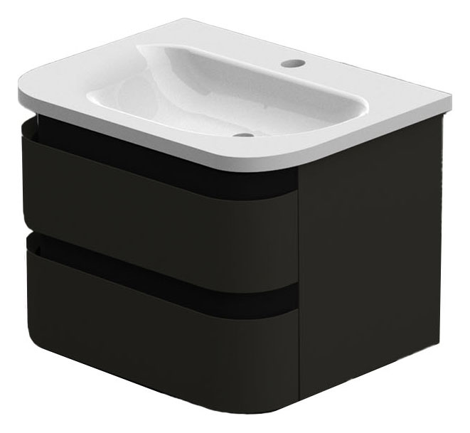 Image of Duarti by Calypso Berrington Polished Anthracite Vanity with Whitley Basin - 600mm