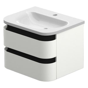 Duarti by Calypso Berrington White Sheen Vanity with Whitley Basin - 600mm