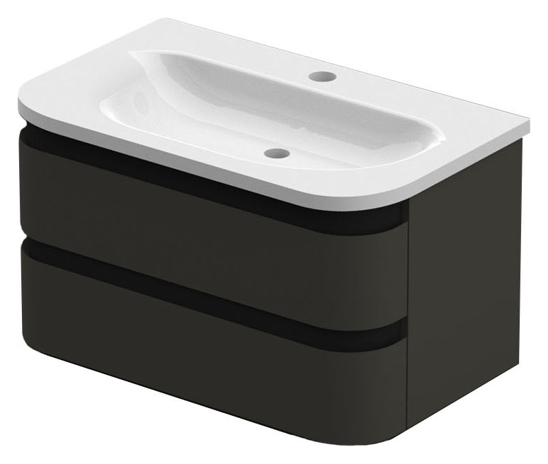 Image of Duarti by Calypso Berrington Polished Anthracite Vanity with Whitley Basin - 800mm