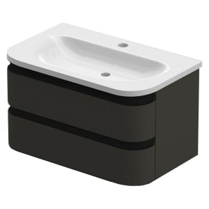 Duarti by Calypso Berrington Polished Anthracite Vanity with Whitley Basin - 800mm