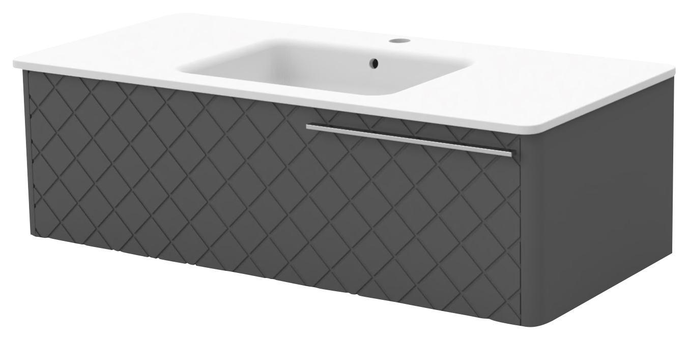 Duarti by Calypso Brampton Matt Anthracite Vanity with Oxley Basin - 1110mm