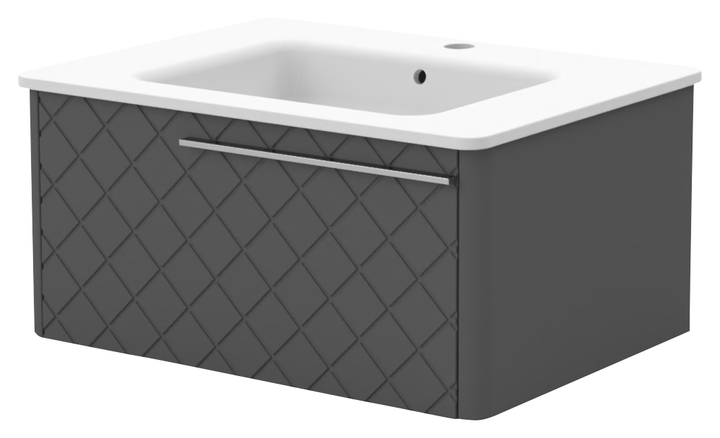 Image of Duarti by Calypso Brampton Matt Anthracite Vanity with Oxley Basin - 710mm