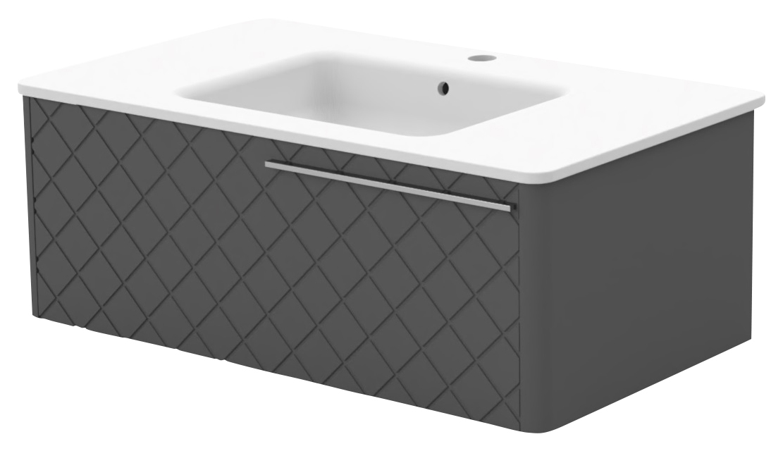 Image of Duarti by Calypso Brampton Matt Anthracite Vanity with Oxley Basin - 910mm