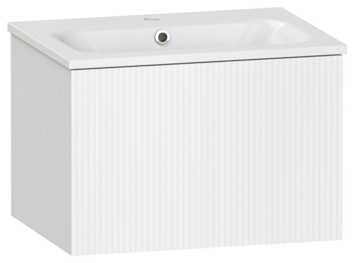 Duarti by Calypso Burford Powder White Vanity with Elsdon Basin - 600mm