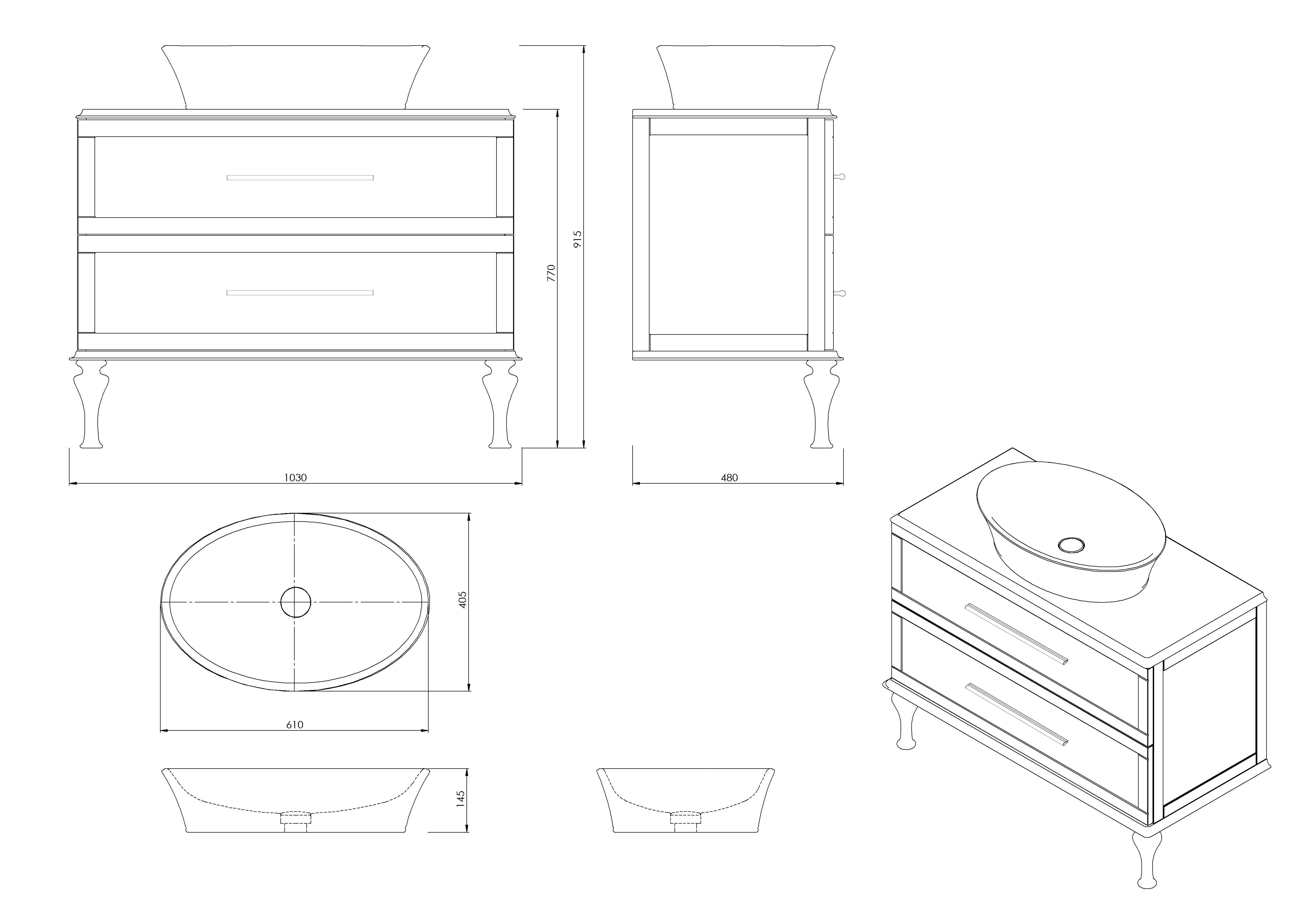 Image of Duarti by Calypso Kentchurch Juniper Green Vanity with Hanbury Countertop Basin, 200mm Legs, Worktop & Brass Handles - 1000mm