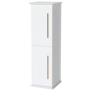 Duarti by Calypso Kentchurch Glacier White Wall Hung Tower with Brass Handles - 340mm