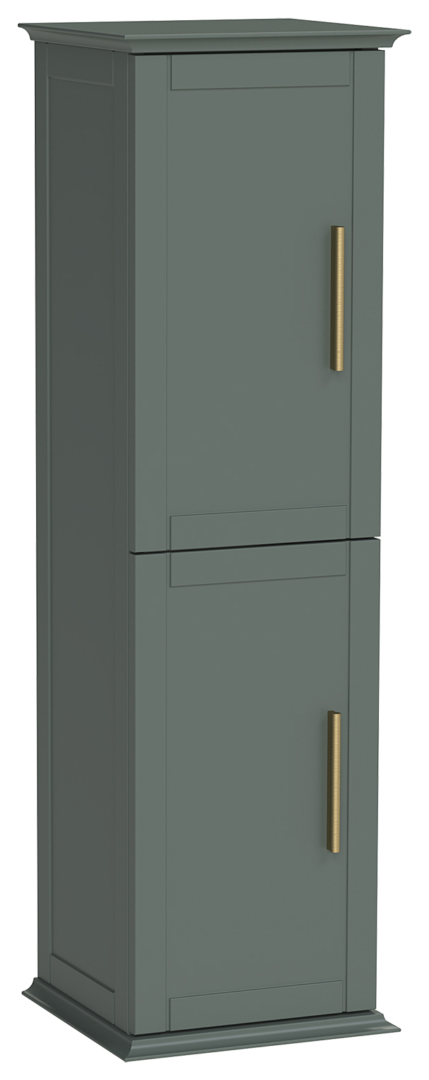 Duarti by Calypso Kentchurch Juniper Green Wall Hung Tower with Brass Handles - 340mm