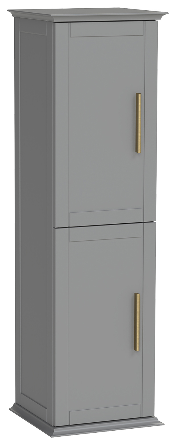 Duarti by Calypso Kentchurch Strata Grey Wall Hung Tower with Brass Handles - 340mm