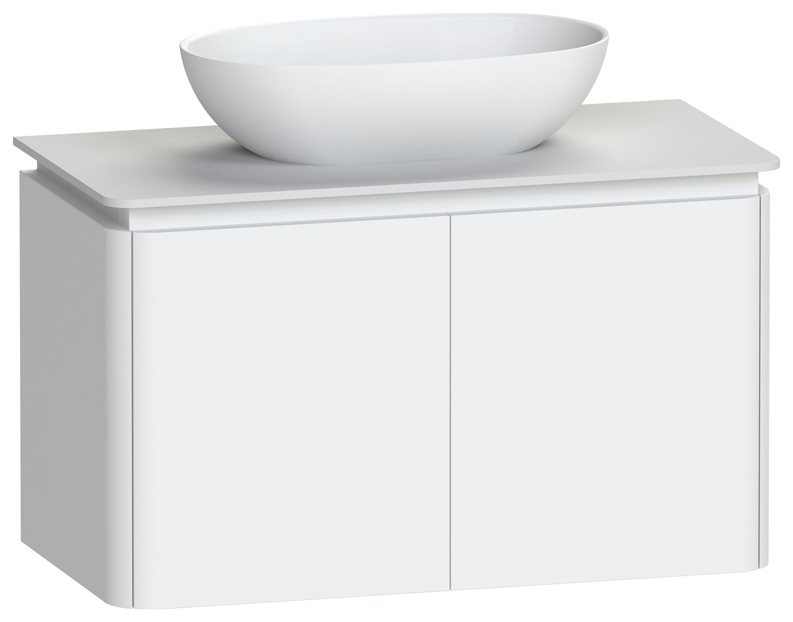 Image of Duarti by Calypso Whitbourne Glacier White Vanity with White Worktop & Bredon Countertop Basin - 940mm