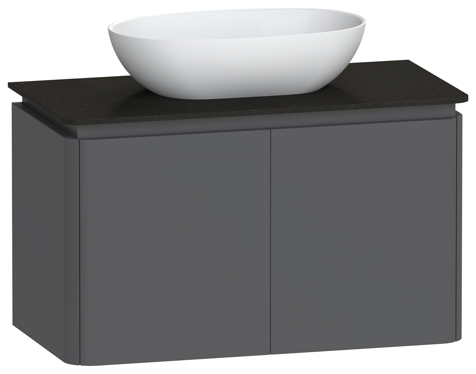 Duarti by Calypso Whitbourne Natural Graphite Vanity with Black Worktop & Bredon Countertop Basin - 940mm