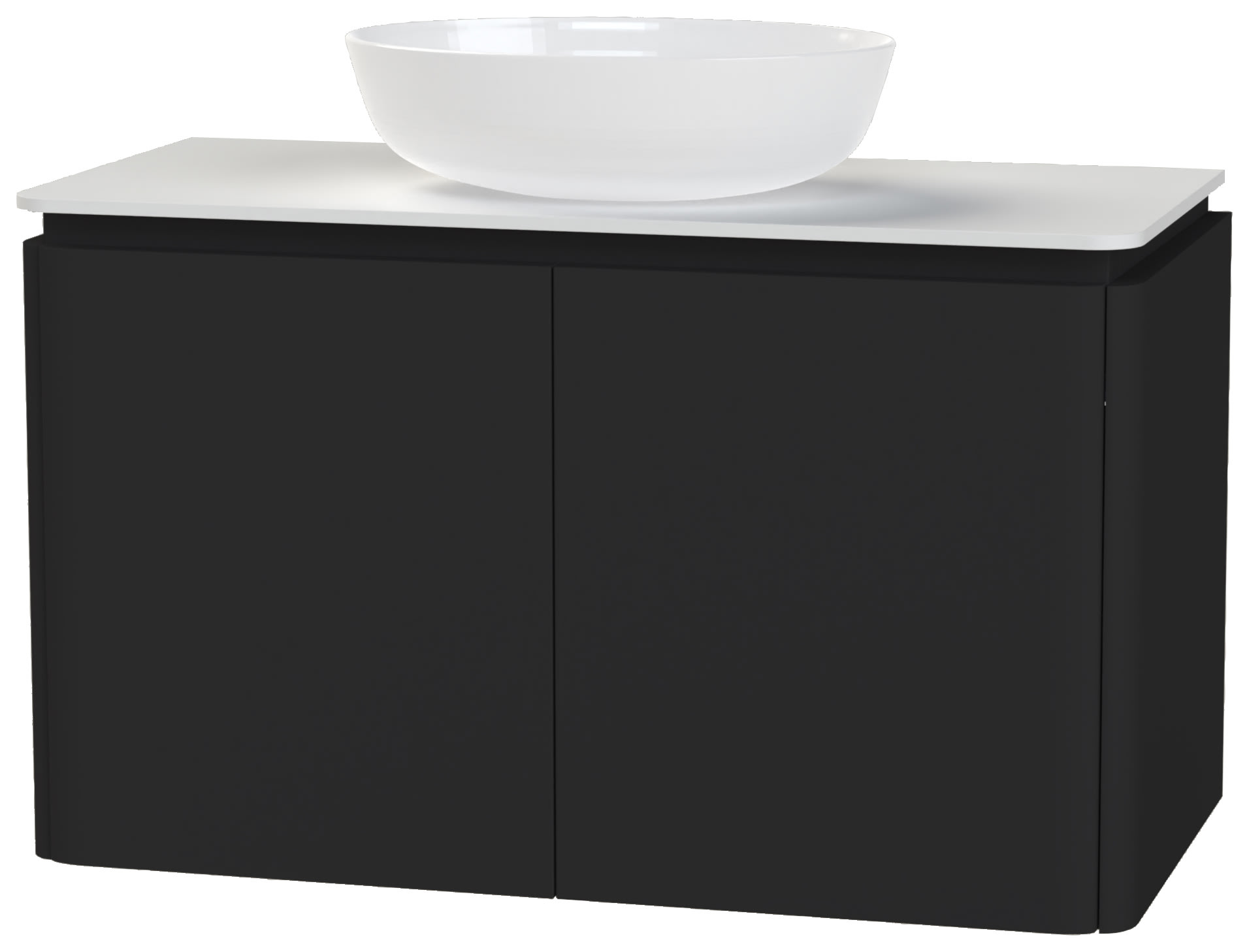 Duarti by Calypso Whitbourne Natural Graphite Vanity with White Worktop & Bredon Countertop Basin - 940mm