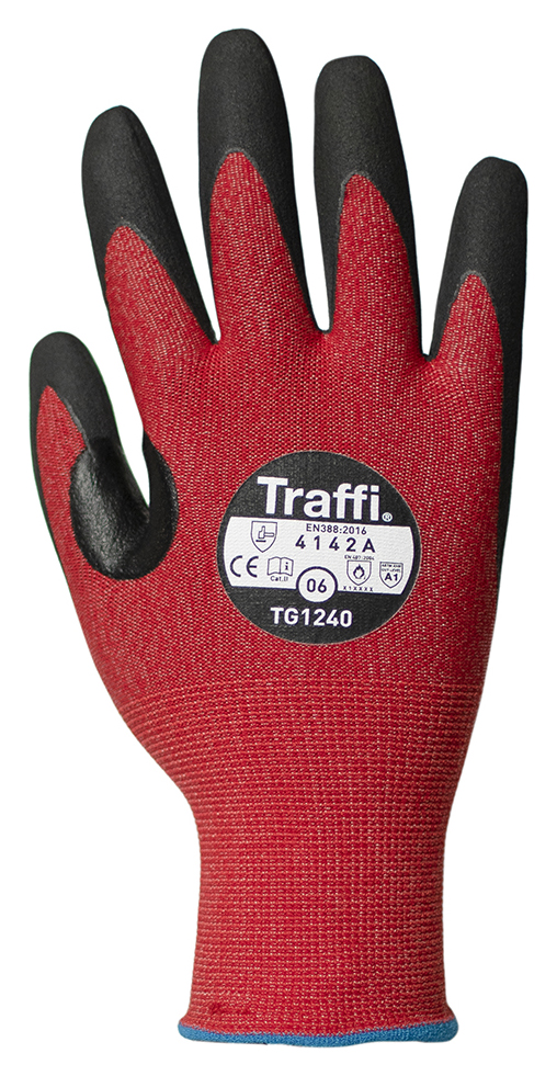 Image of Traffi TG1240 Carbon Neutral Cut Level A Nitrile Foam Glove - Size L