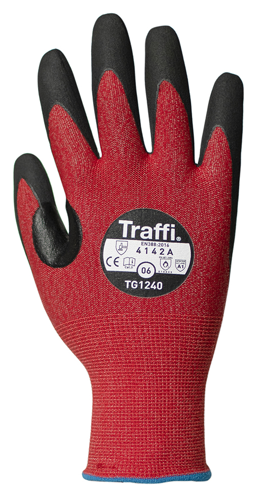 Traffi TG1240 Carbon Neutral Cut Level A Nitrile Foam Glove - Size L