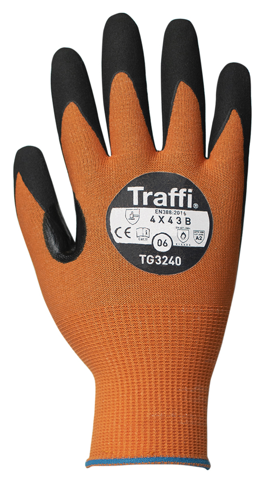 Image of Traffi TG3240 Carbon Neutral Cut Level B Nitrile Foam Glove - Size L