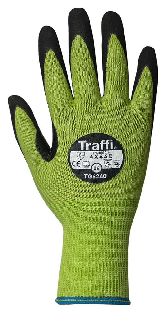 Image of Traffi TG6240 Carbon Neutral Cut Level E Nitrile Foam Glove - Size L