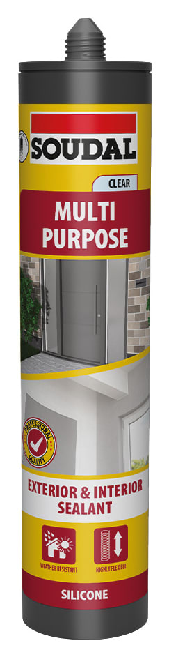 Soudal Brilliant Clear MultiPurpose Silicone Sealant 290ml Wickes.co.uk