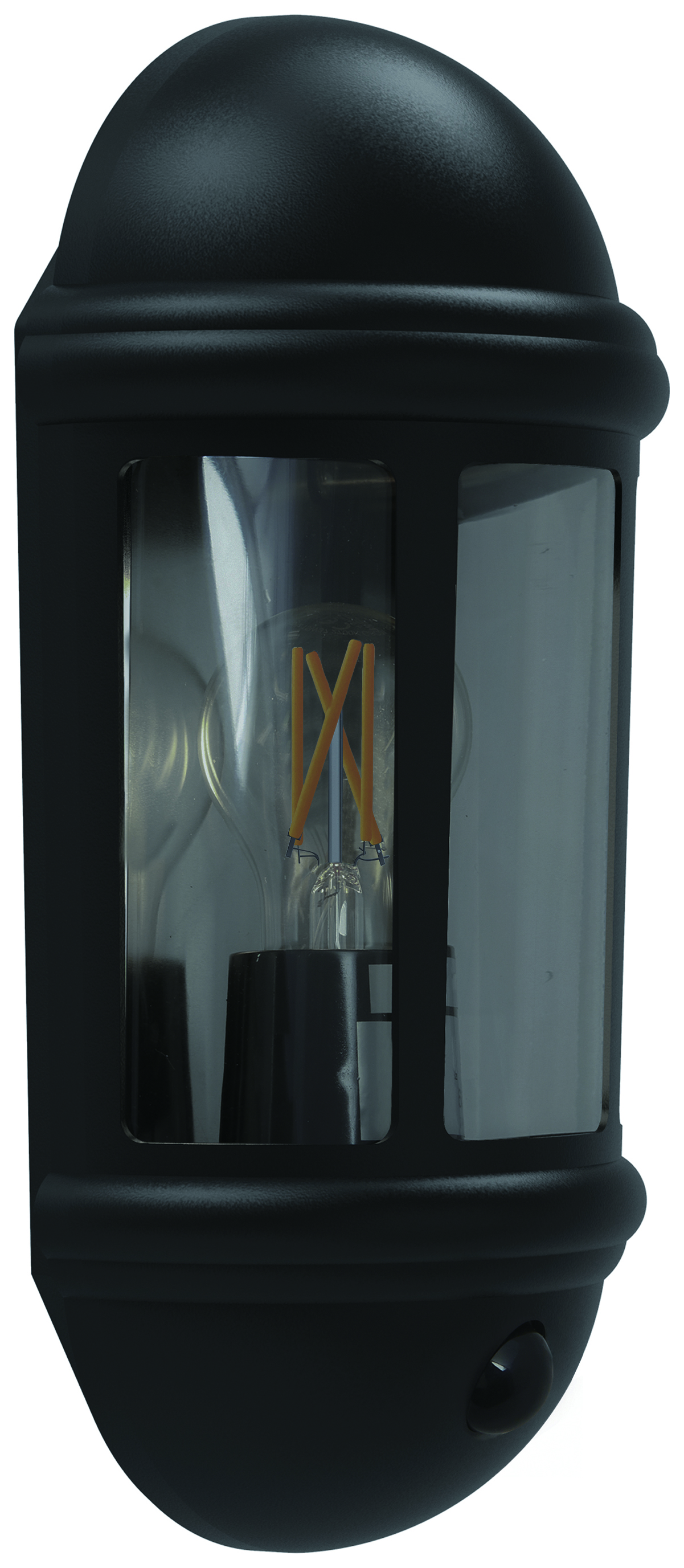 4Lite Outdoor PIR Half Wall Lantern - Black