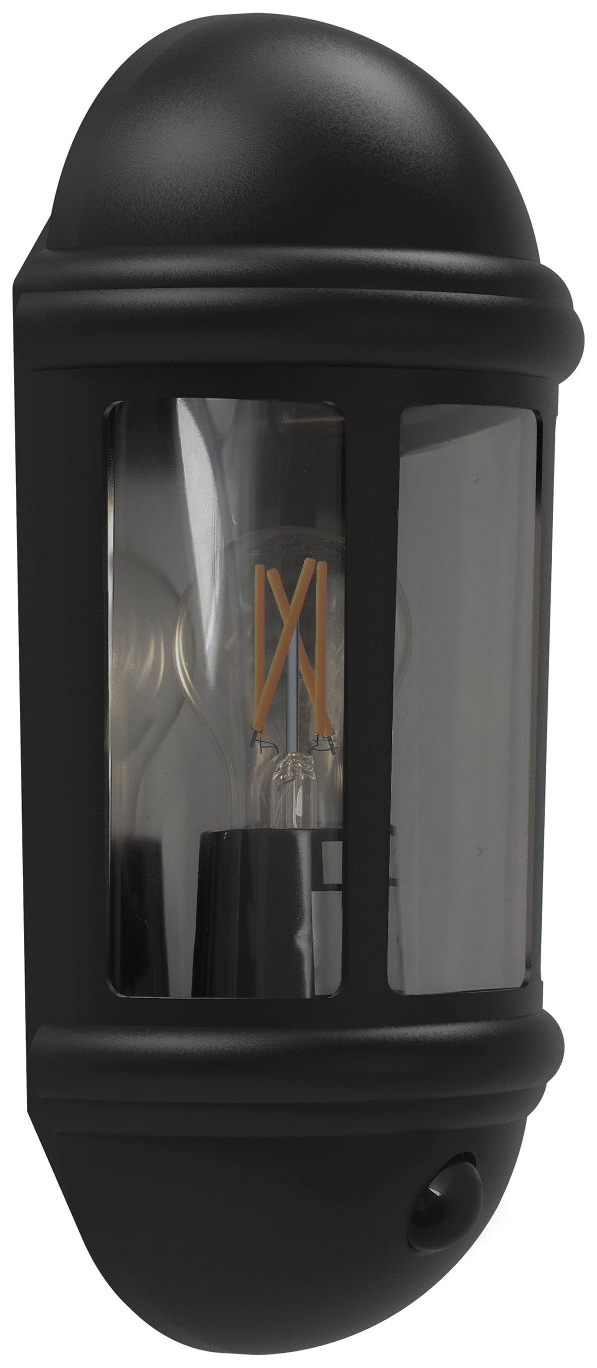 4Lite Outdoor PIR Half Wall Lantern Black Wickes.co.uk