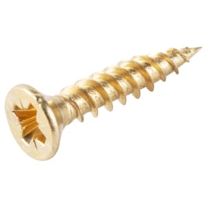 Wickes Brass Plated Wood Screws - 3.5 x 20mm - Pack of 50