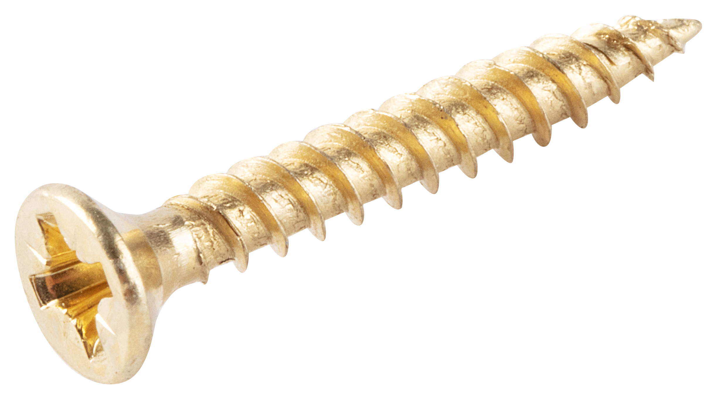 Wickes Brass Plated Wood Screws - 3.5 x 25mm - Pack of 50