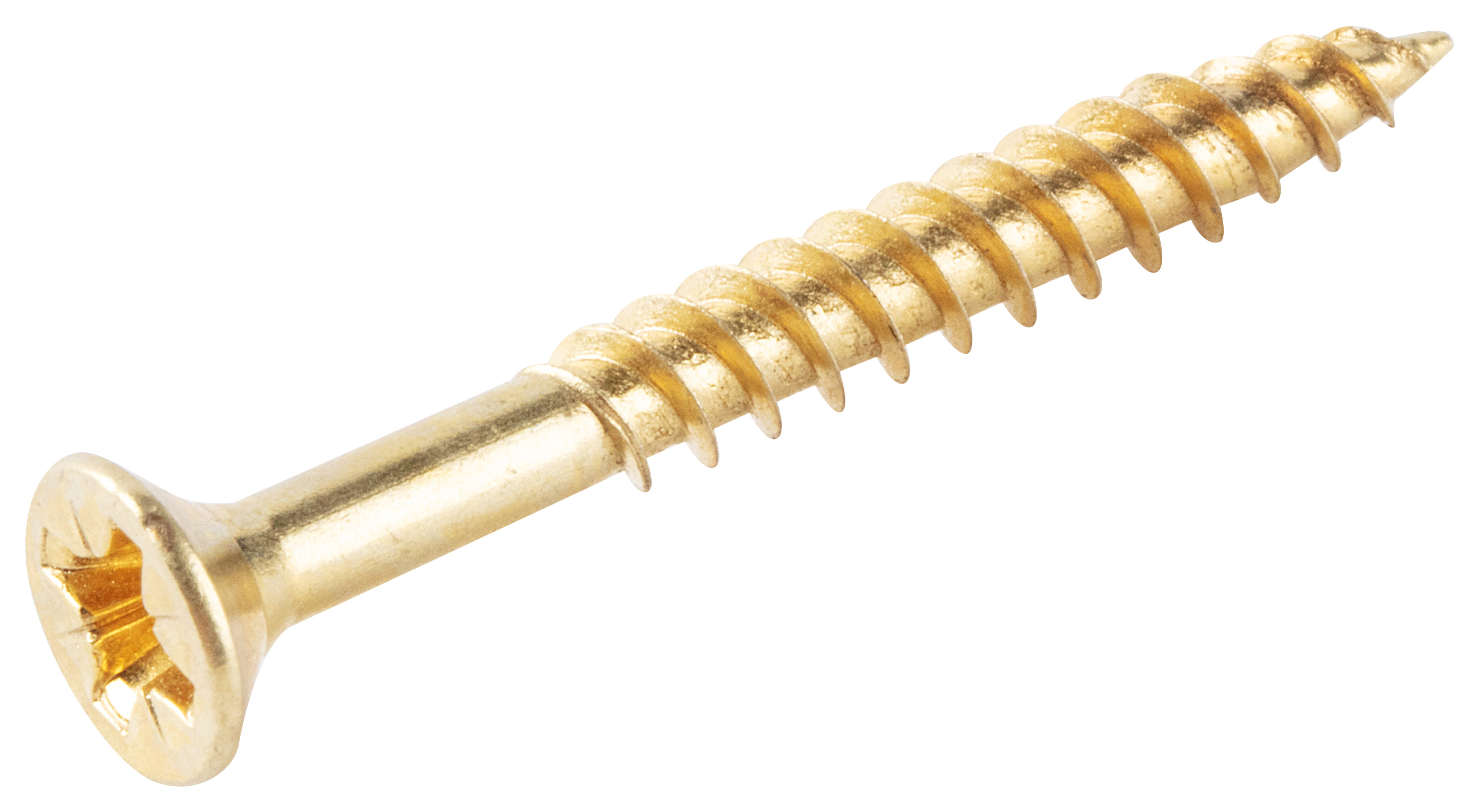 Wickes Brass Plated Wood Screws - 3.5 x 30mm - Pack of 50