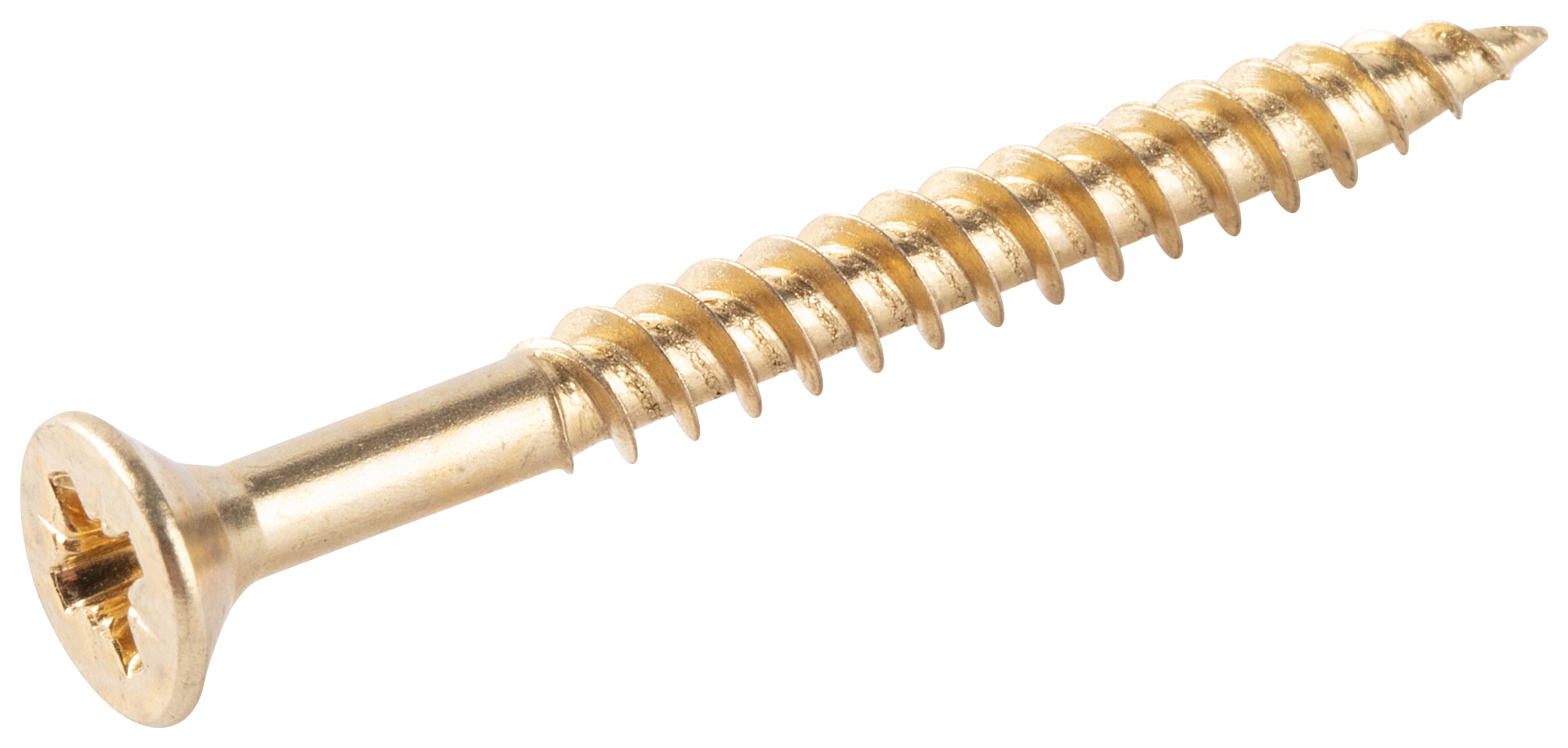 Wickes Brass Plated Wood Screws - 4 x 45mm - Pack of 50