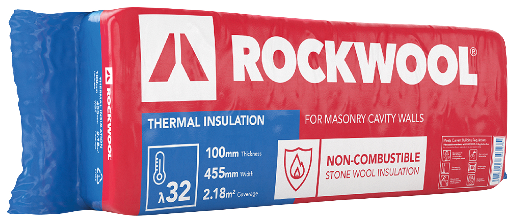 Image of Rockwool Thermal Insulation Cavity Slab 32 - 100 x 455 x 1200mm