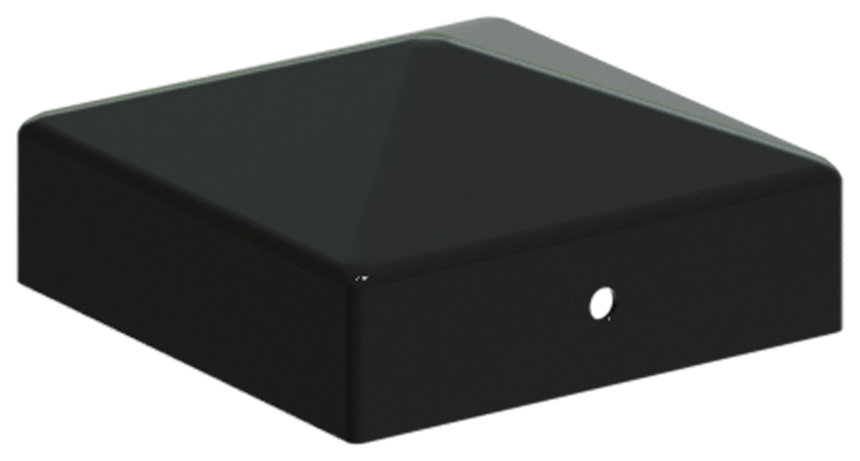 DuraPost Black Post Cap with Bracket - 75mm
