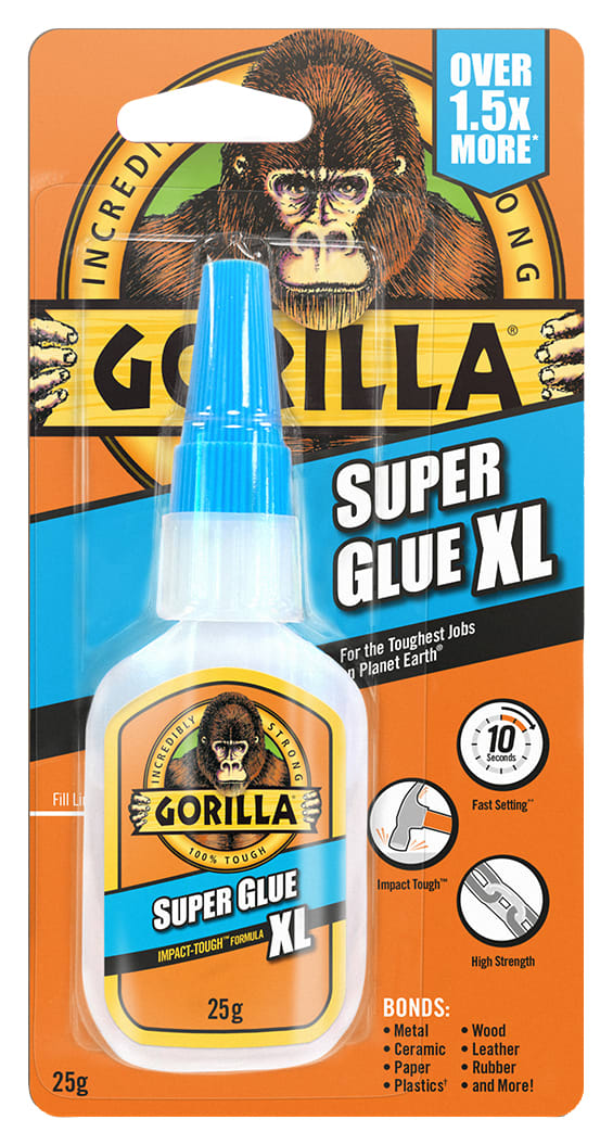 Gorilla Clear Super Glue Gel XL, 25 gram Bottle, Pack of 1