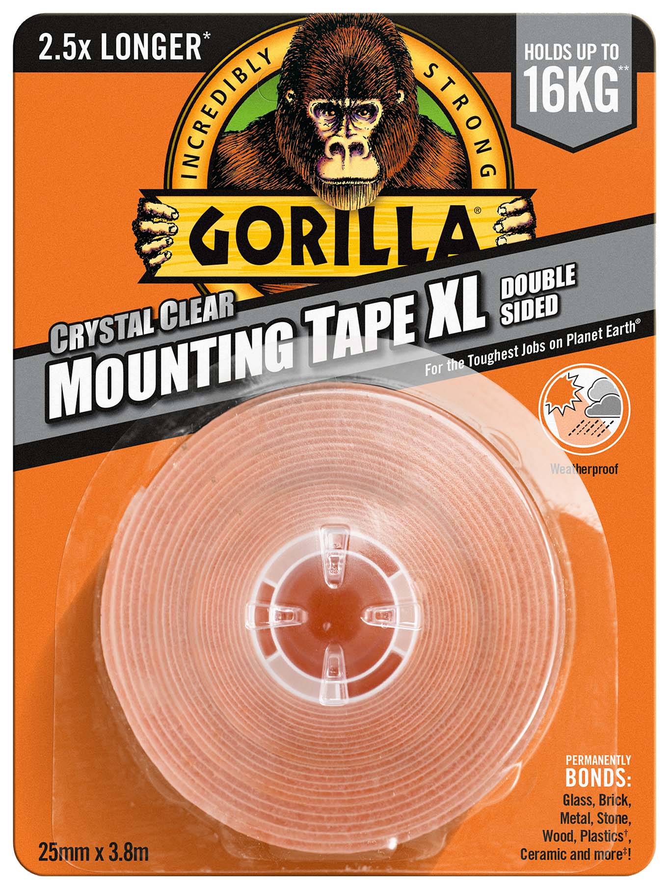 Image of Gorilla Crystal Clear Mounting Tape XL - 3.8m
