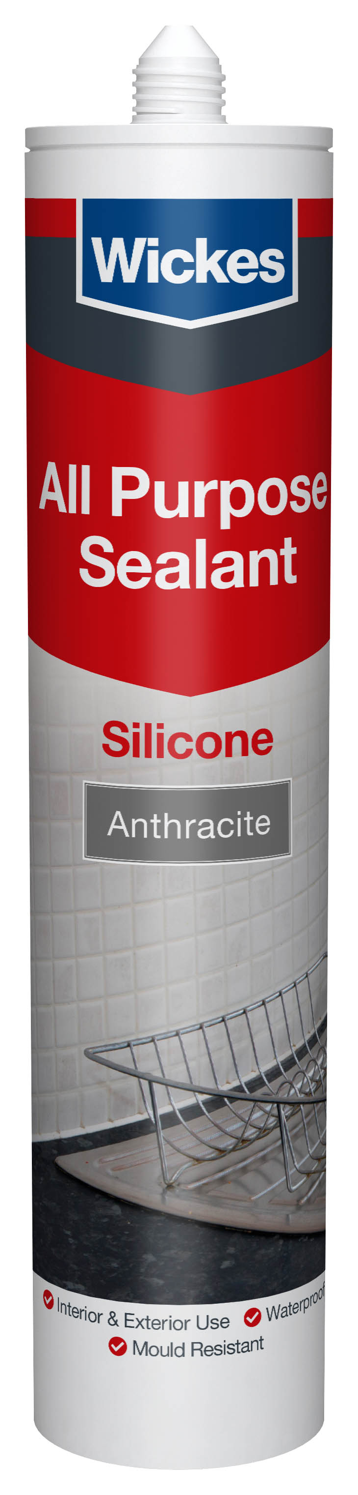 Image of Wickes All Purpose Silicone Sealant Anthracite 300ml