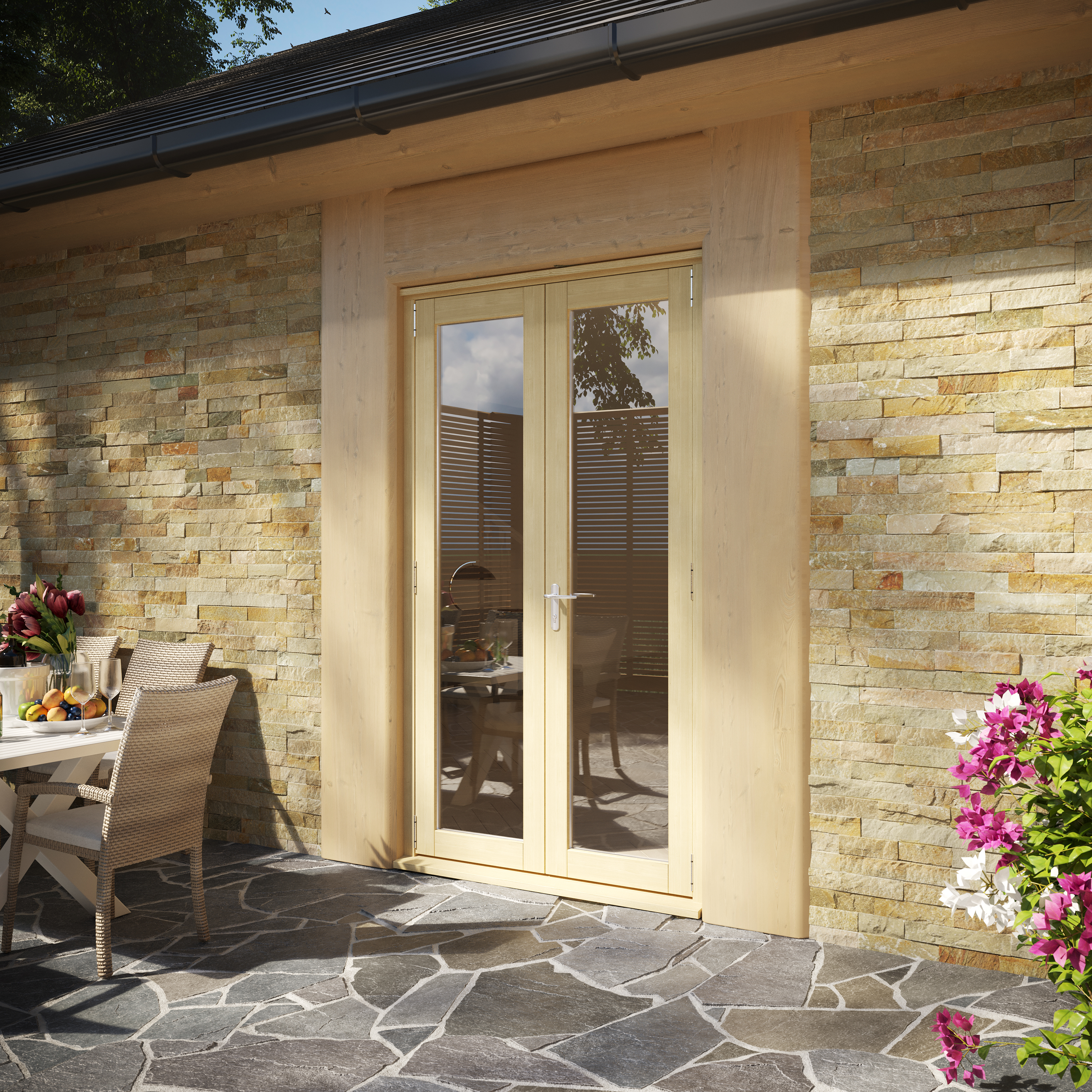 Image of Rohden Unfinished External French Doorset - 1.2m