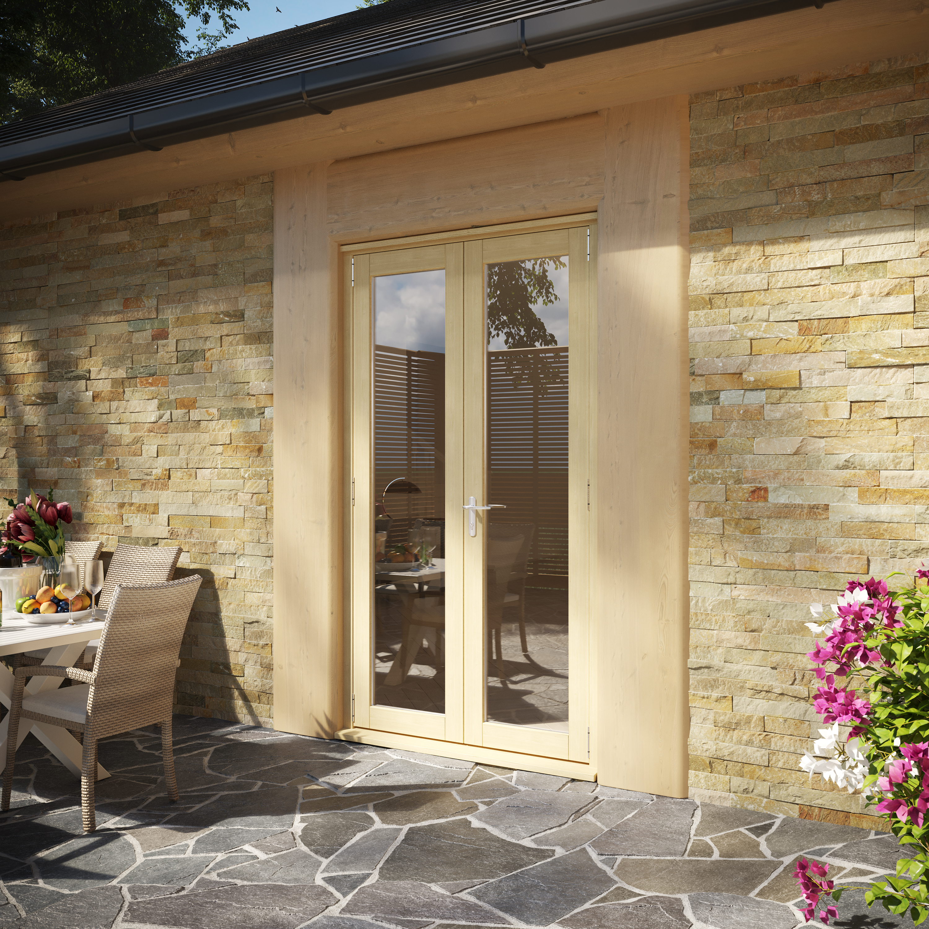 Rohden Un-Finished External French Door Set - 1.2m