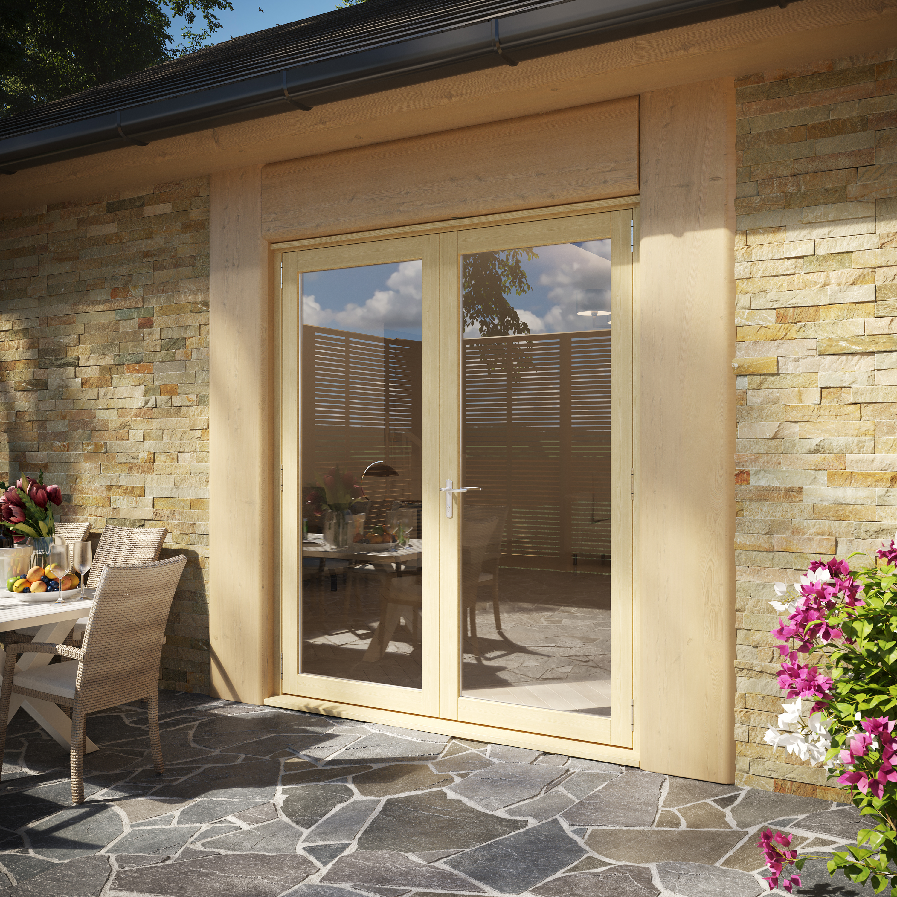 Image of Rohden Unfinished External French Doorset - 1.8m