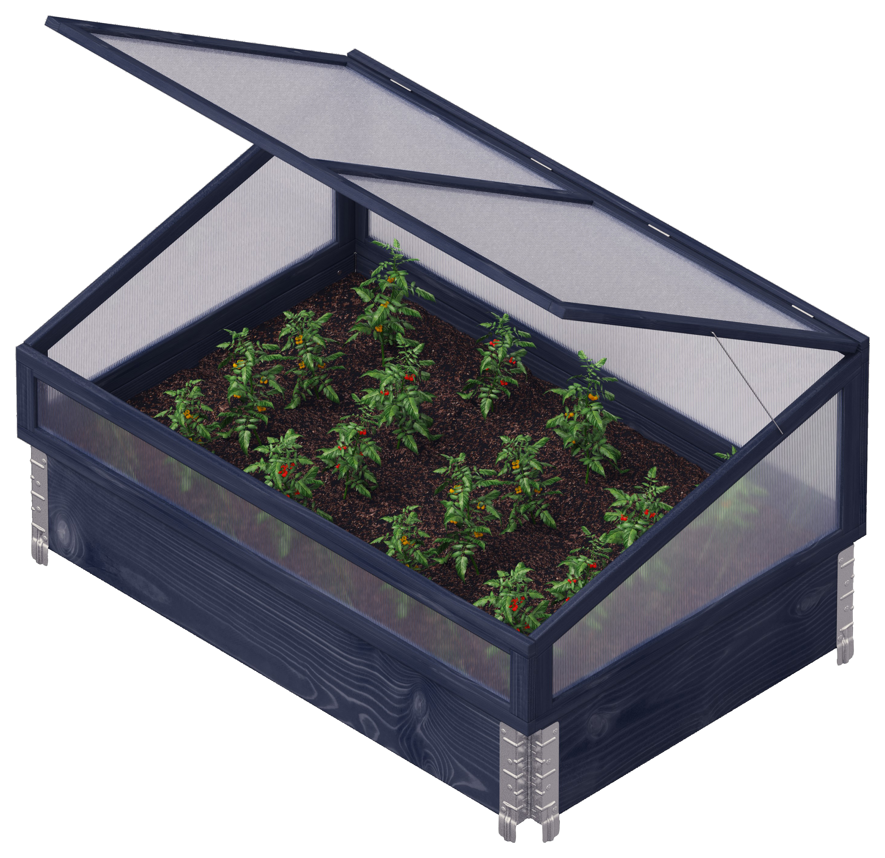 Upyard Black Greenhouse - 4 x 2ft 6in