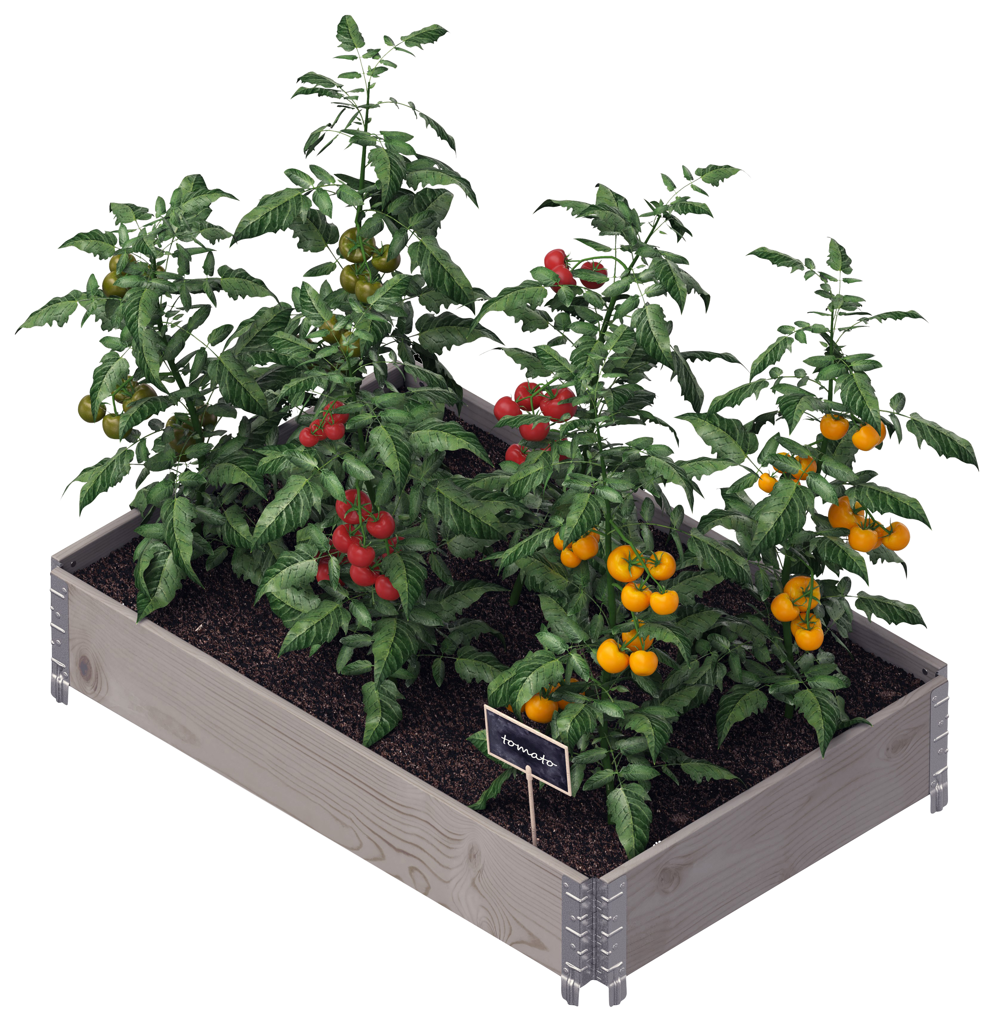 Upyard Large Eco Grey Garden Box - 1200 x 800 x 195mm - 0.96m