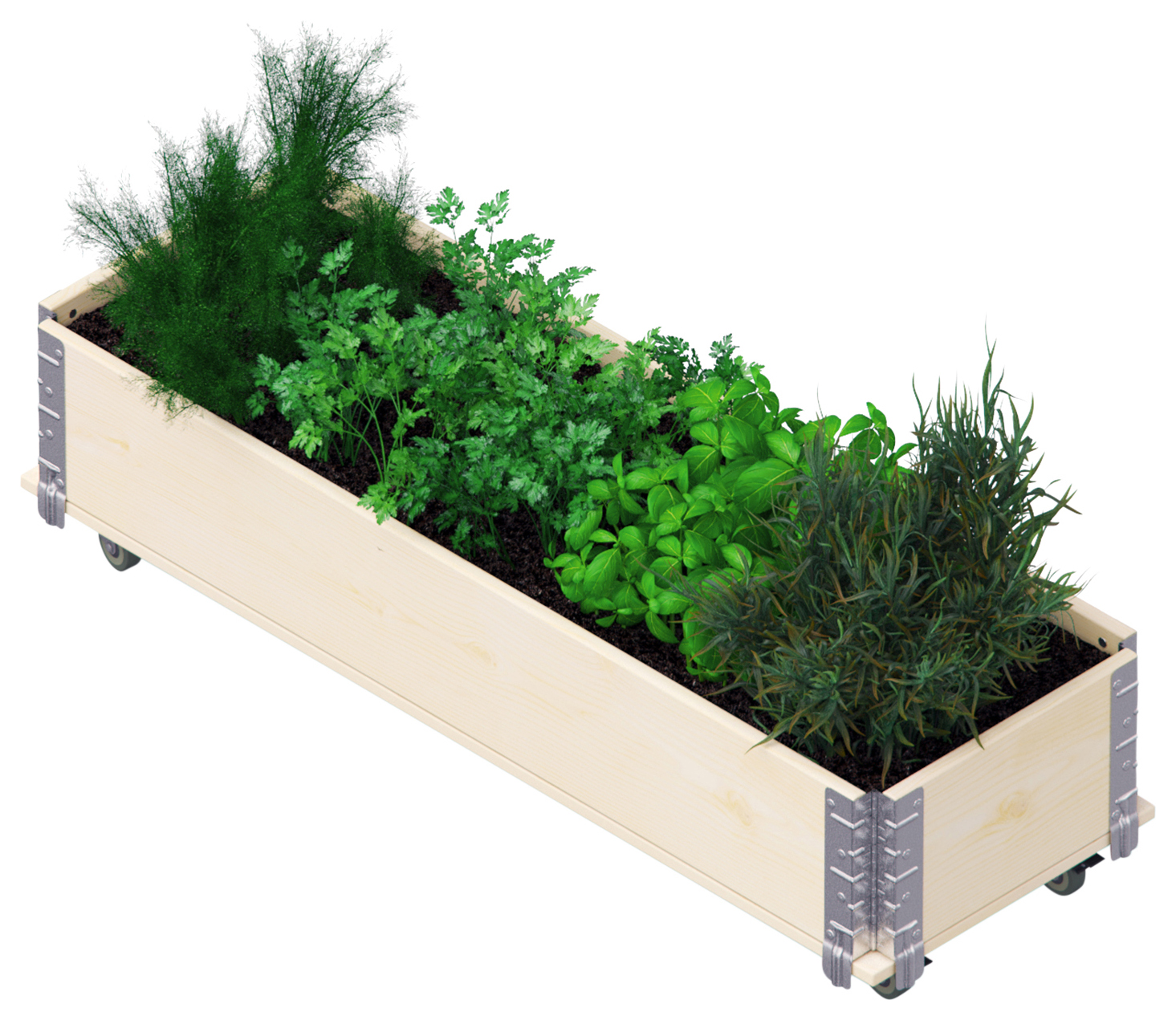 Upyard Natural Long Herb Box - 1200 x 400 x 280mm