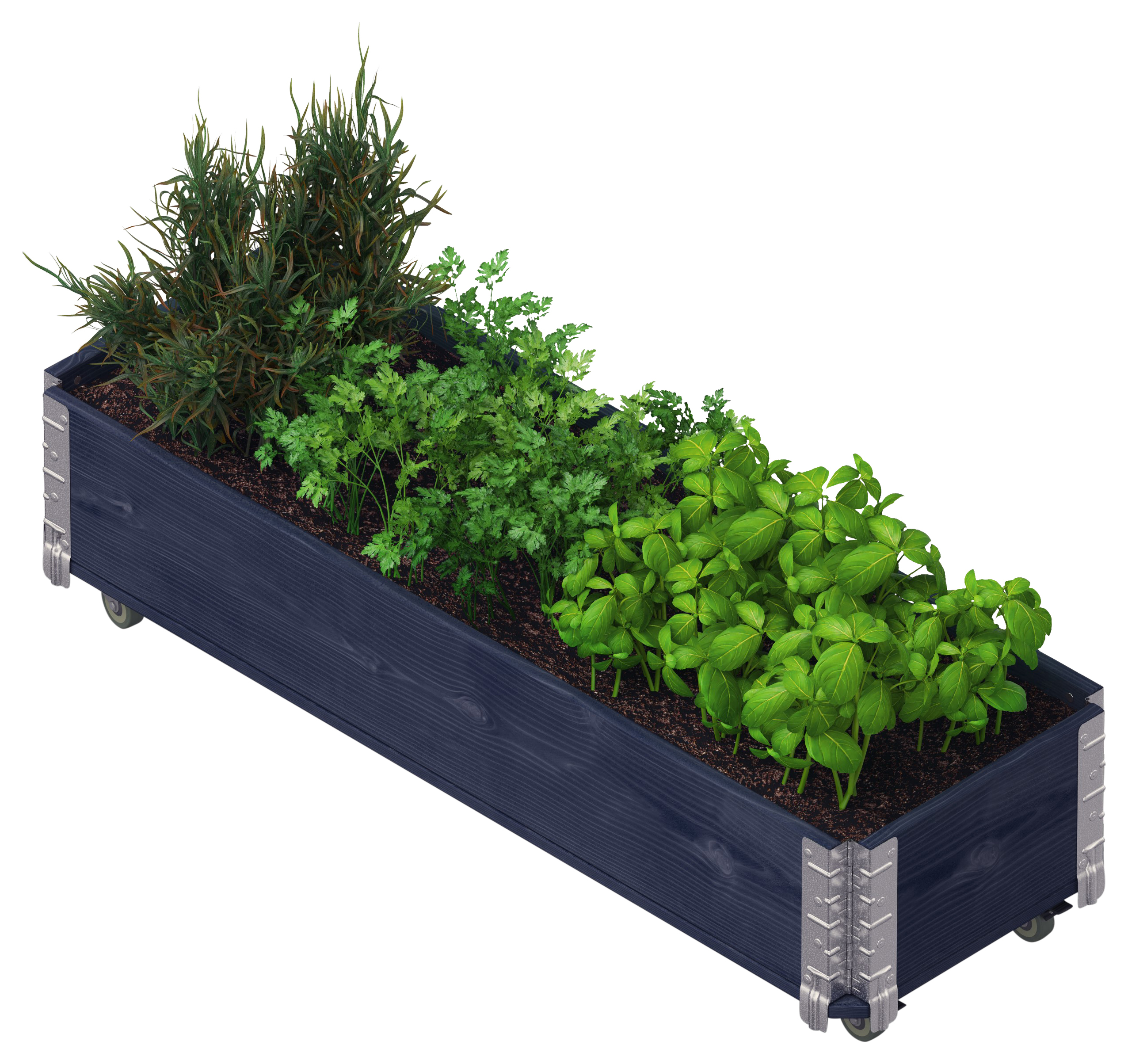 Upyard Black Long Herb Box - 1200 x 400 x 280mm