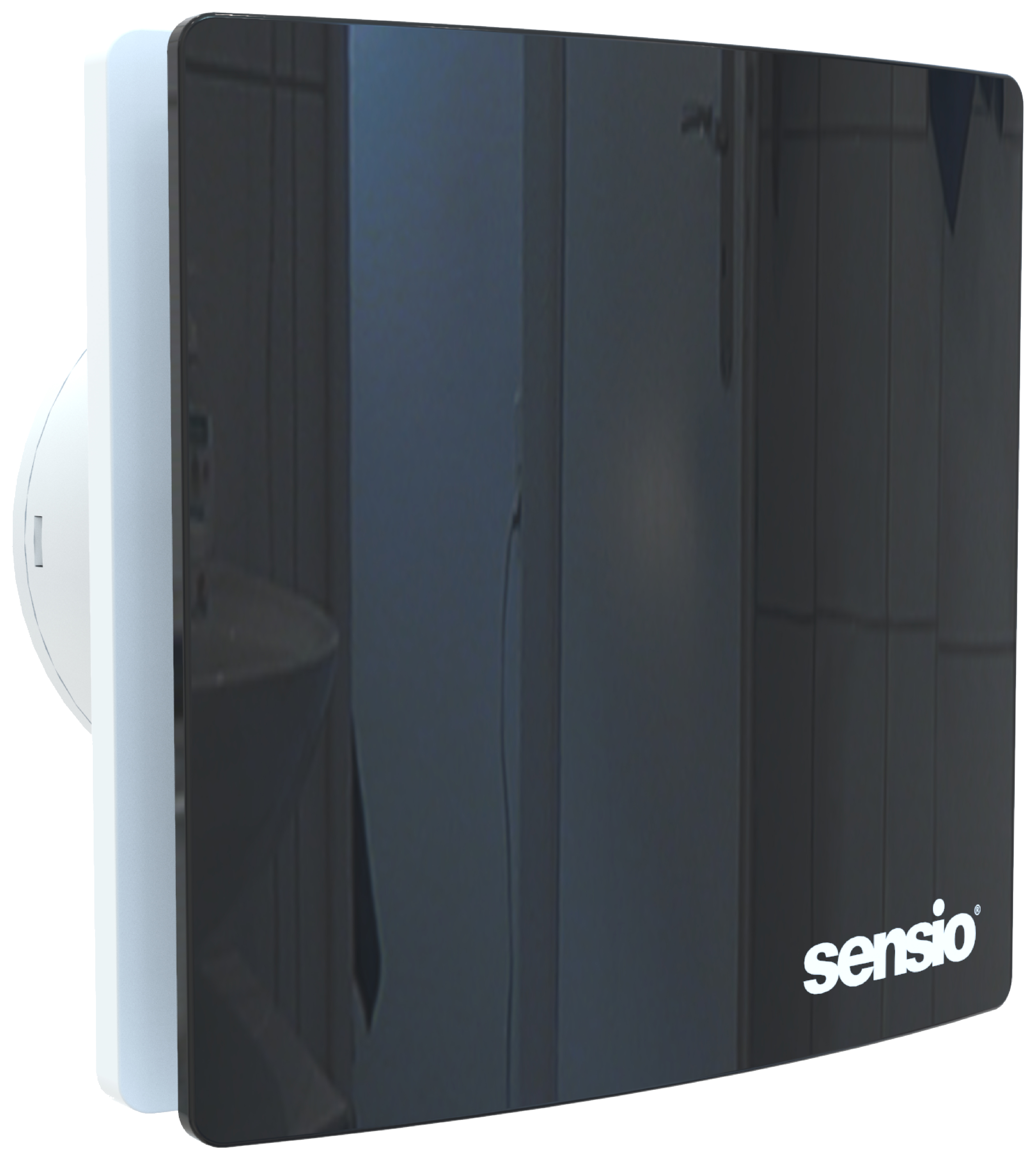 Sensio Rubi Black Wall Ventilation Fan with Aquilo Ventilation Ducting Kit - ø100mm