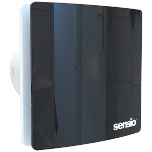 Image of Sensio Rubi Black Wall Ventilation Fan with Aquilo Ventilation Ducting Kit - ø100mm