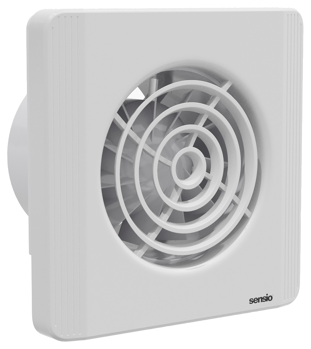 Image of Sensio Layci White Wall Ventilation Fan with Aquilo Ventilation Ducting Kit - ø100mm