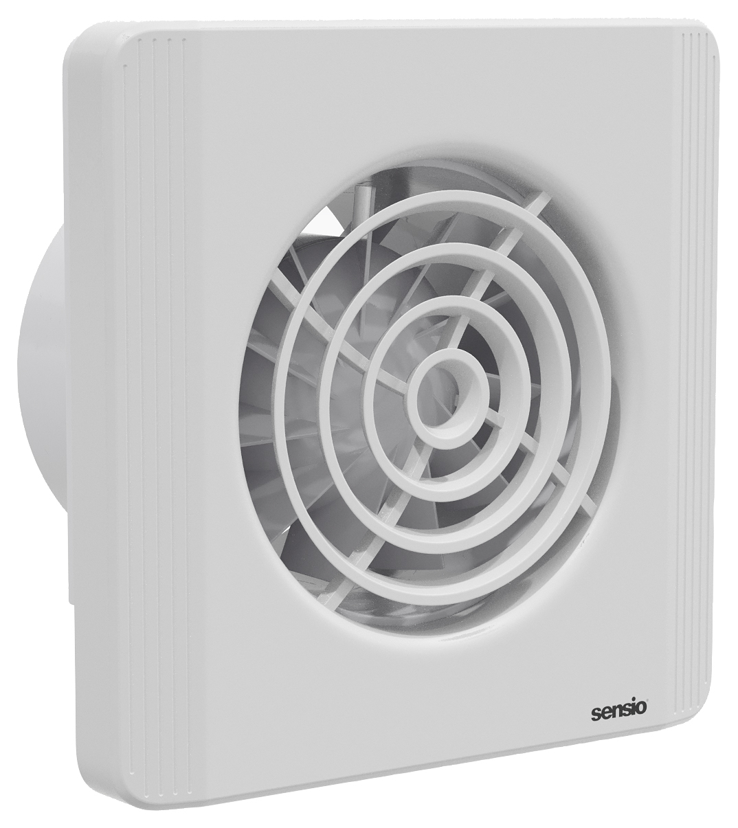 Sensio Layci White Wall Ventilation Fan with Aquilo Ventilation Ducting Kit - 100mm