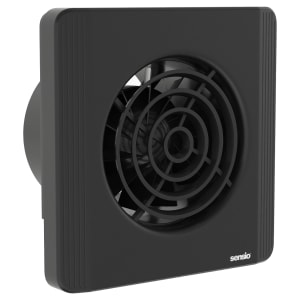 Image of Sensio Layci Black Wall Ventilation Fan with Aquilo Ventilation Ducting Kit - ø100mm