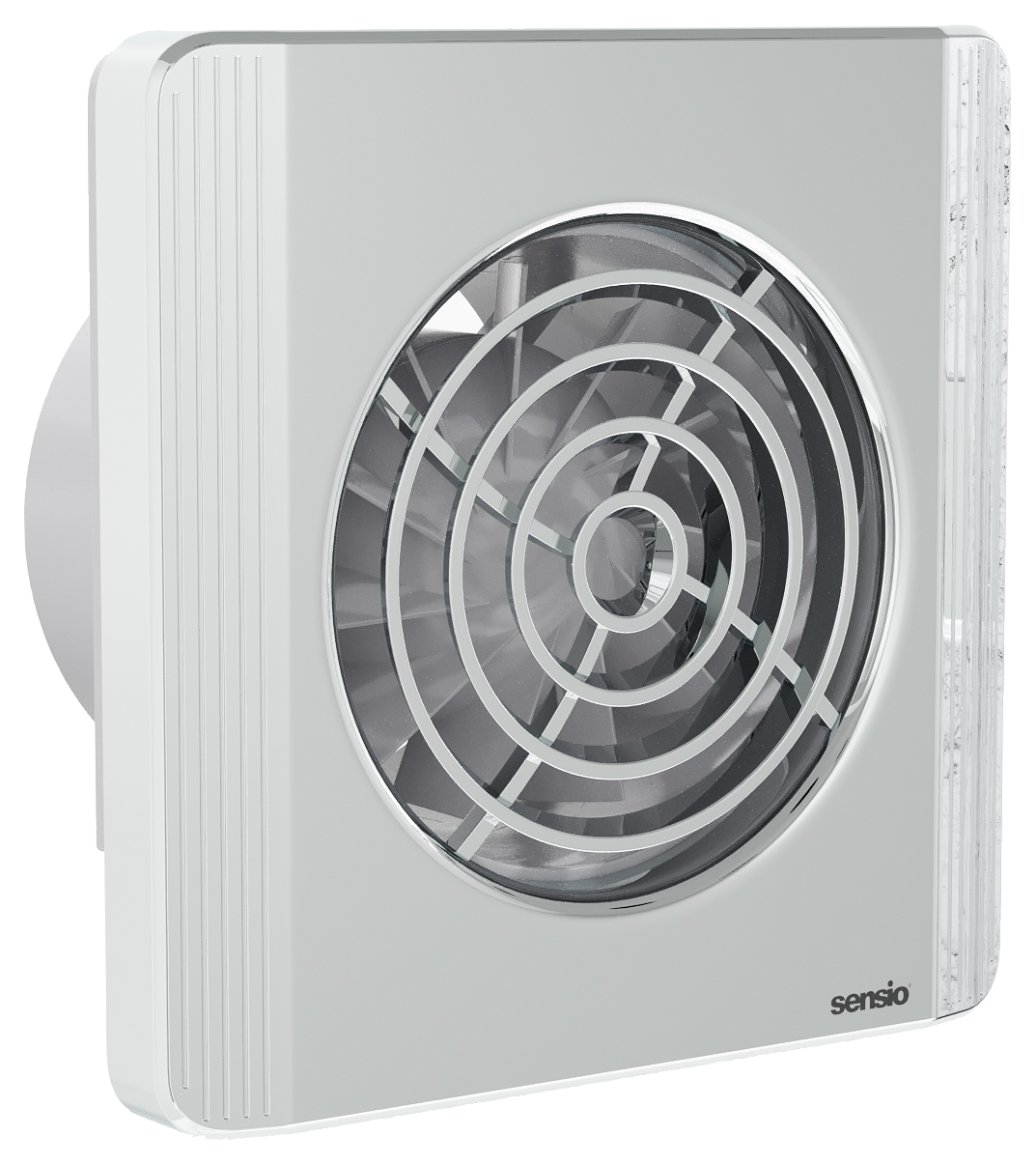 Sensio Layci Chrome Wall Ventilation Fan with Aquilo Ventilation Ducting Kit - 100mm