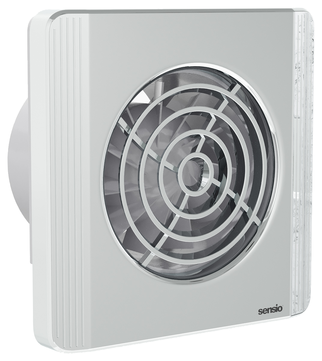 Image of Sensio Layci Chrome Wall Ventilation Fan with Aquilo Ventilation Ducting Kit - ø100mm