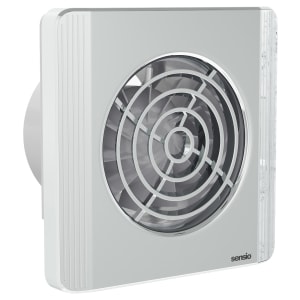 Image of Sensio Layci Chrome Wall Ventilation Fan with Aquilo Ventilation Ducting Kit - ø100mm