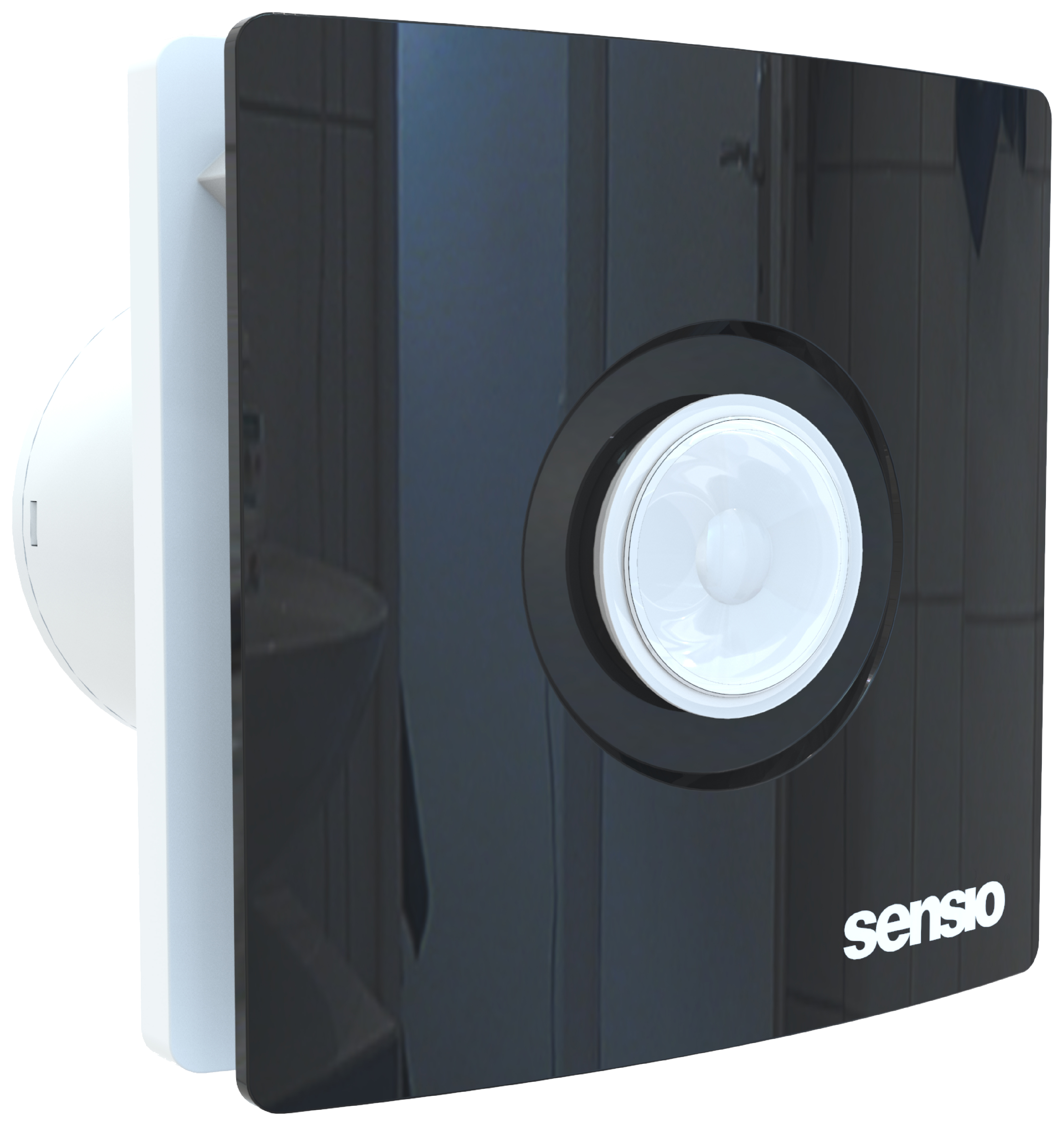 Sensio Remy Black Wall Ventilation Fan with Aquilo Ventilation Ducting Kit - ø100mm