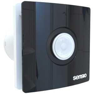 Image of Sensio Remy Black Wall Ventilation Fan with Aquilo Ventilation Ducting Kit - ø100mm