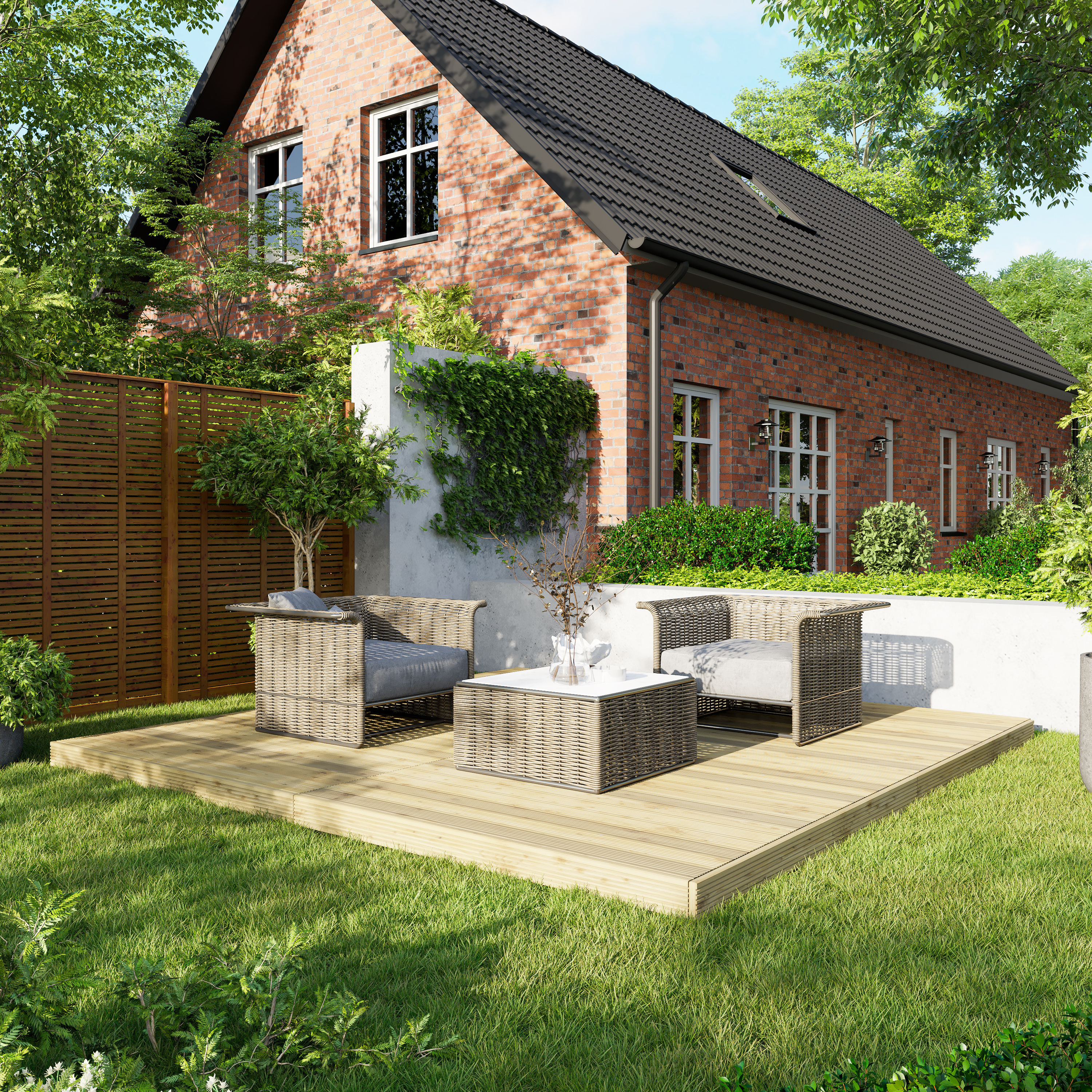 Power Timber Decking Kit No Handrails - 3.6 x 3.6m